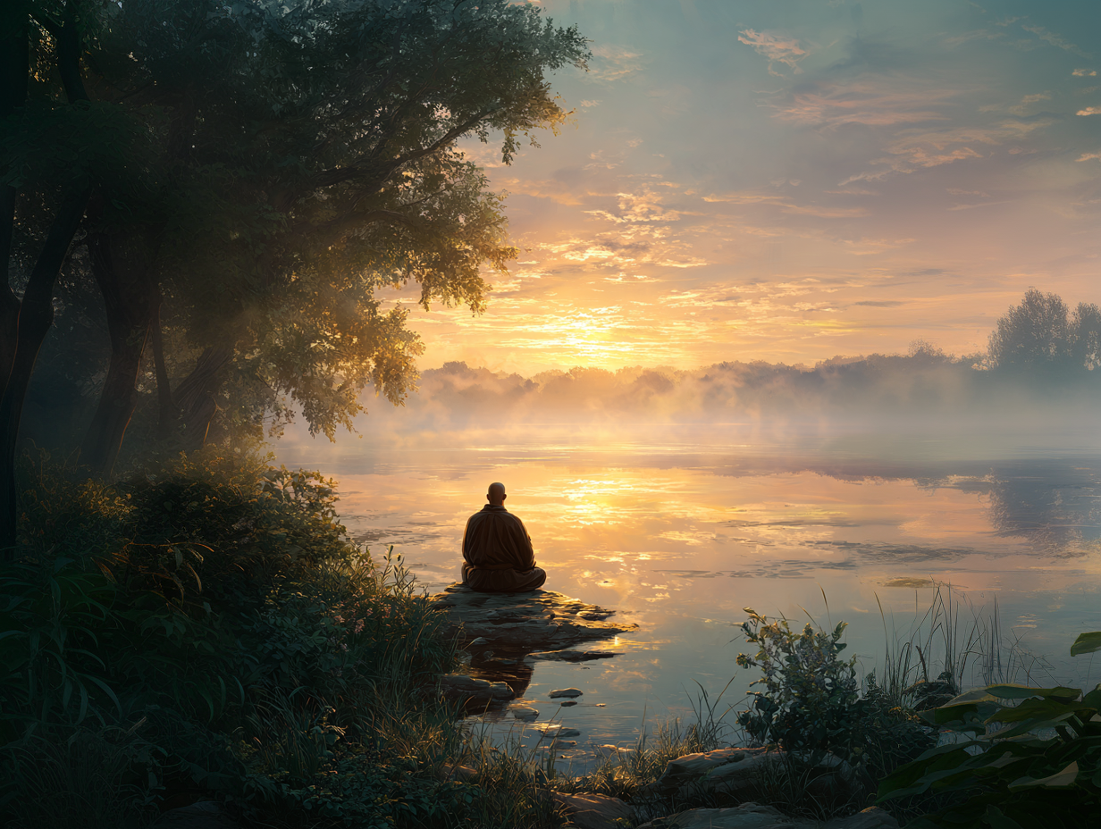 sylviecoach_A_serene_scene_of_a_men_bald_Ji_Gong_cross-legged_1b0306ce-e04c-4388-9c2f-70da4980a23f_3