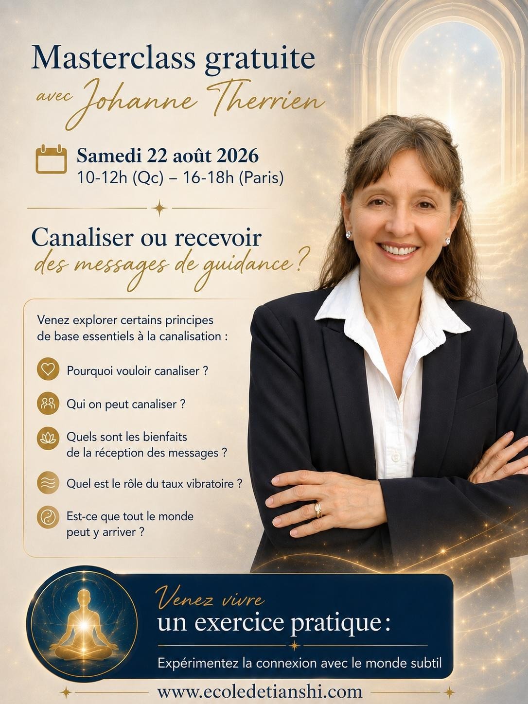 Masterclass gratuite avec Johanne Therrien — samedi 22 août 2026