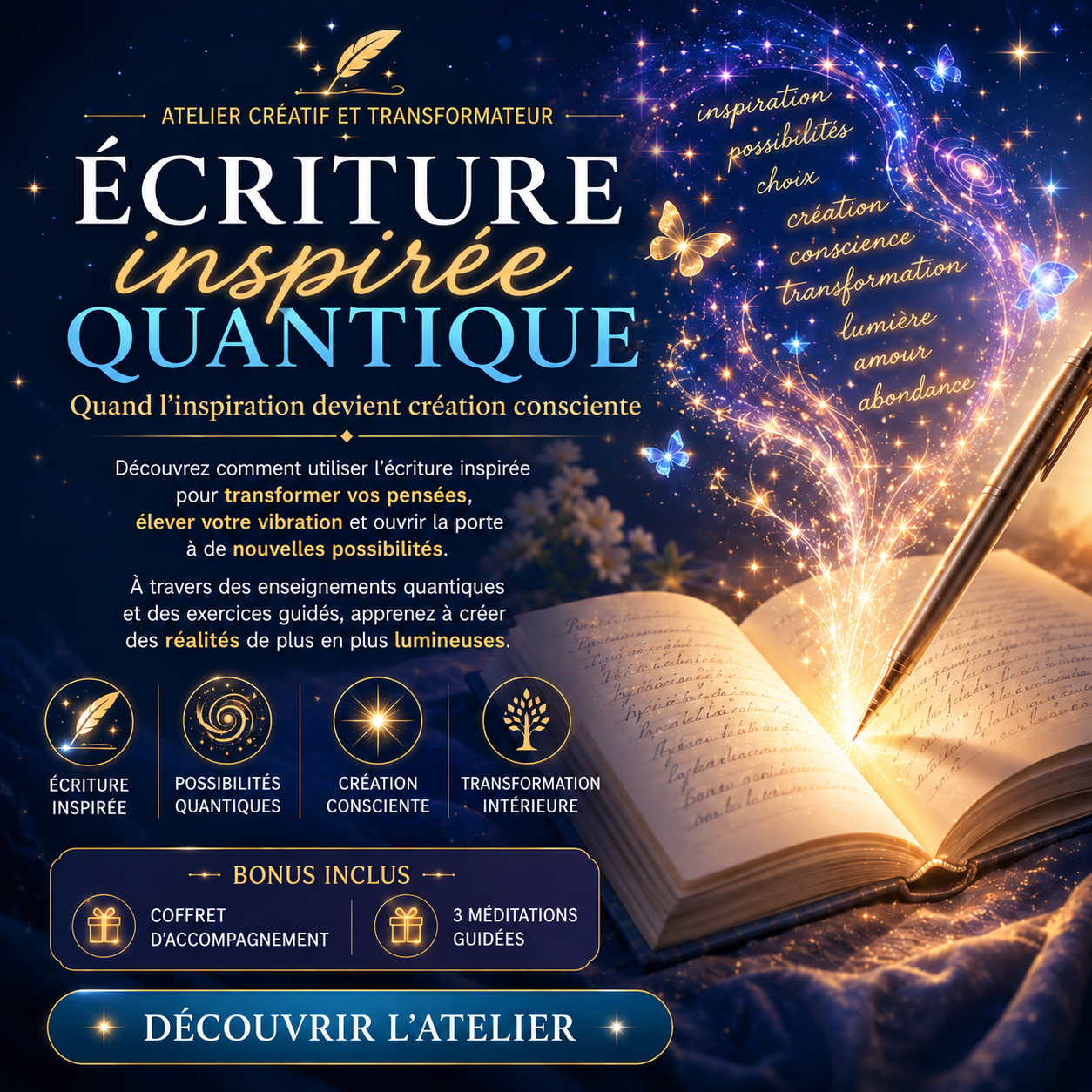 Atelier Écriture inspirée quantique de Johanne Therrien