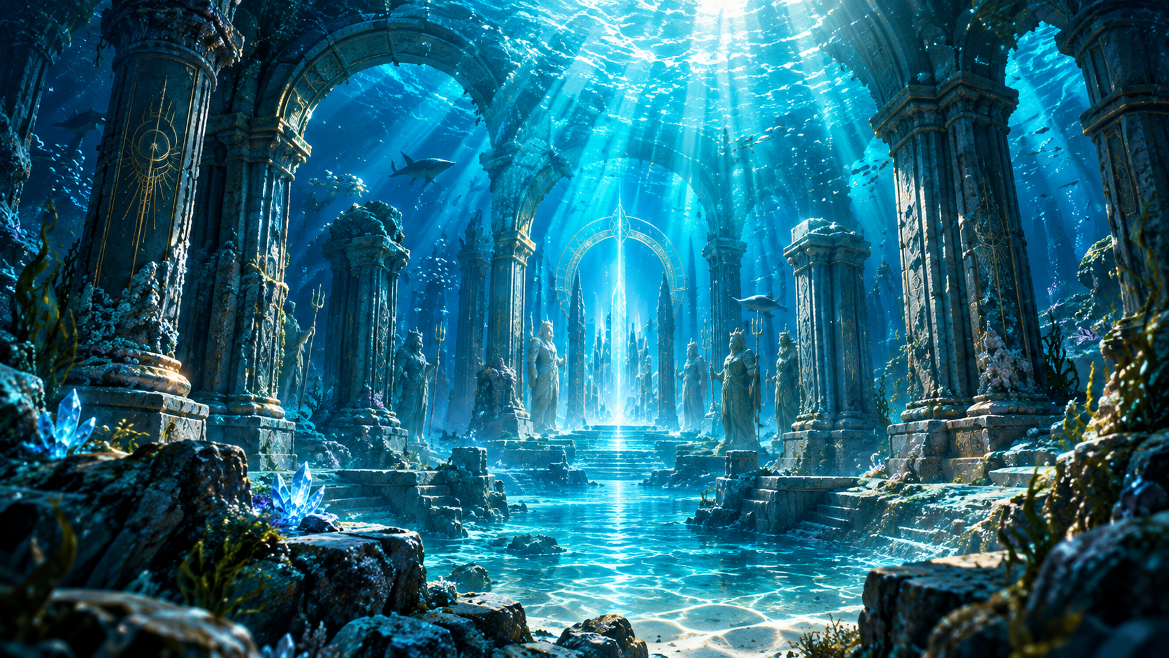Temple atlante sous la mer